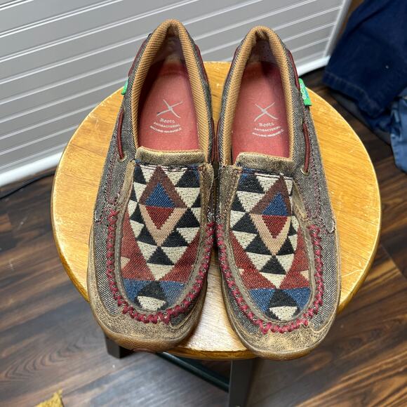Twisted X Aztec Woven Slip On Driving Shoe/Moccasin Size 8 - Picture 1 of 12